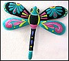 Dragonfly Wall Hanging - Hand Painted Metal Garden Art - 15" x 17"